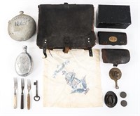 CIVIL WAR - WWI US ARMY FIELD GEAR & SOUVENIR LOT