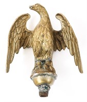 WWI - WWII US BRASS EAGLE FLAG TOPPER