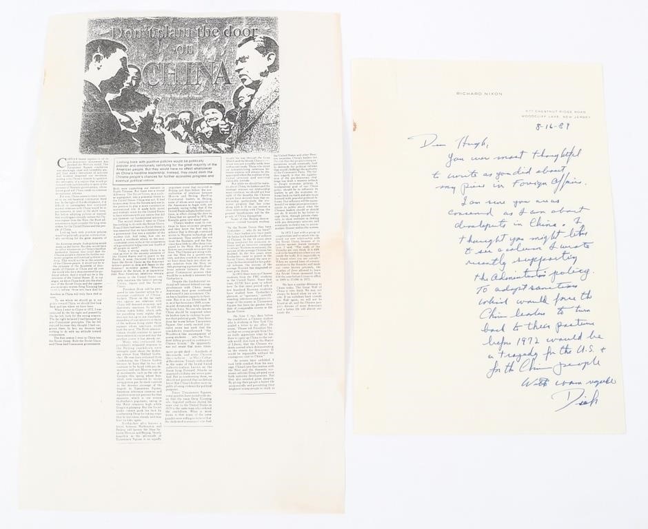 COLD WAR RICHARD NIXON HANDWRITTEN LETTER