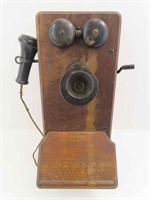 Kellogg Oak Hand Crank Wall Phone