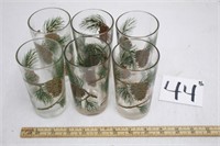 Vintage Pine Cone Drinking Glasses