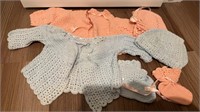 Pink Blue Knitted Baby Doll Clothes