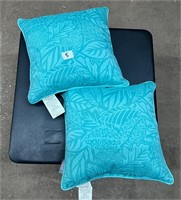 17x17 Reversible Indoor/Outdoor Pillows, 2pk, New