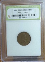 Slabbed 1953 S. San Francisco Mint wheat penny
