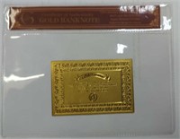 24K gold-plated banknote holder with COA