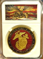 Slabbed United States Marine corps challenge coin