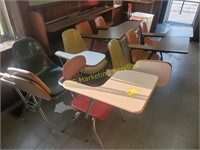 9 Vintage School Chairs / Desk