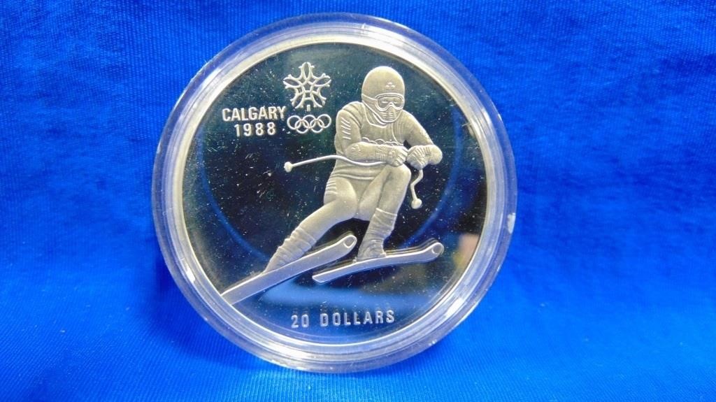 1988 Calgary Olympic Twenty Dollar Silver Coin,