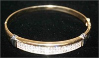 14 K Yellow Gold Ladies Diamond Strand Bracelet -