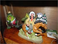 Indian Drum, Frog Figurines & Indian Figurines &