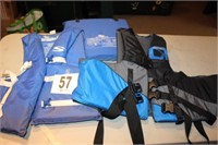 Two XL PFD Vests & Throwable