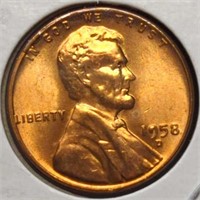 Uncirculated 1958 d. Lincoln wheat penny