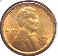 Uncirculated 1951 Lincoln wheat Penny