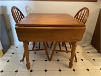 Country Style Drop Leaf Kitchen Table & Two Chairs