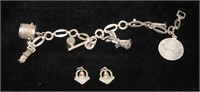 1956 Vintage Sterling Silver Charm Bracelet (7)