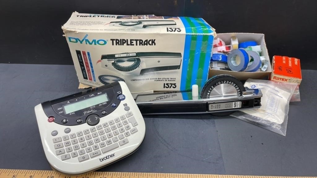 Vintage DYMO Labeller w/Tapes & Brother P-Touch