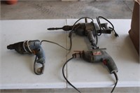 1/2 electric drill (2) 3/8 corded drills