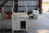 Serpentine front dry sink/commode