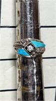Sterling and Turquoise ring marked GW missing