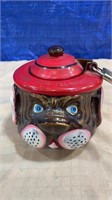Redware dog piggybank/cookie jar