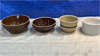 Group of 4 stoneware/crock bowls