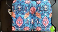 Chair Cushion Double Sided Floral Blue