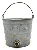 Vintage Calf-Teria Galvanized Calf Bucket 10” x