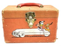 Vintage Mickey Mouse Wood Carry Case 8” x 4.5” x
