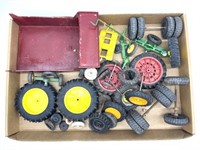 Toy Tractor Tires, Wheels, Dump Bed, Trailer, and