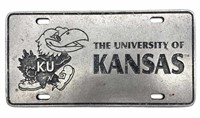 Vintage University of Kansas Aluminum License