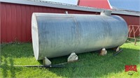 1500 Gal. Galvanized Water Tank, On Steel Skids