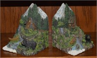Figi Graphics Cabin in the Woods Bear Bookends