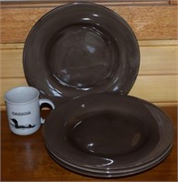 (4) Home American Simplicity 11.5 Plates +Loon mug