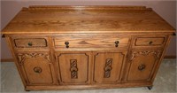 Antique French Style Oak Sideboard Buffet Server