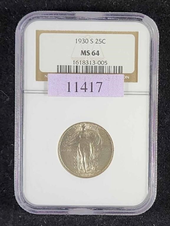 1930-S SILVER STANDING LIBERTY QUARTER DOLLAR MS64
