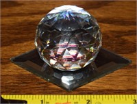 Swarovski Crystal Faceted Ball Paperweight 1 5/8"d