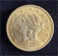 1904 DOUBLE EAGLE CORONET GOLD COIN