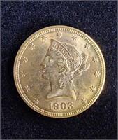 1903 $10 LIBERTY EAGLE CORONET GOLD COIN