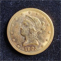 1903-0 $10 LIBERTY EAGLE CORONET GOLD COIN
