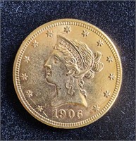 1906-S $10 LIBERTY EAGLE CORONET GOLD COIN