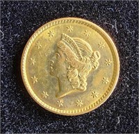 1852 $1 CORONET GOLD COIN