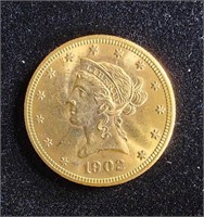 1902-S $10 LIBERTY EAGLE CORONET GOLD COIN
