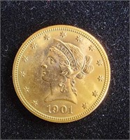 1901-S $10 LIBERTY EAGLE CORONET GOLD COIN
