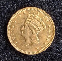 1874 $1 INDIAN HEAD GOLD COIN
