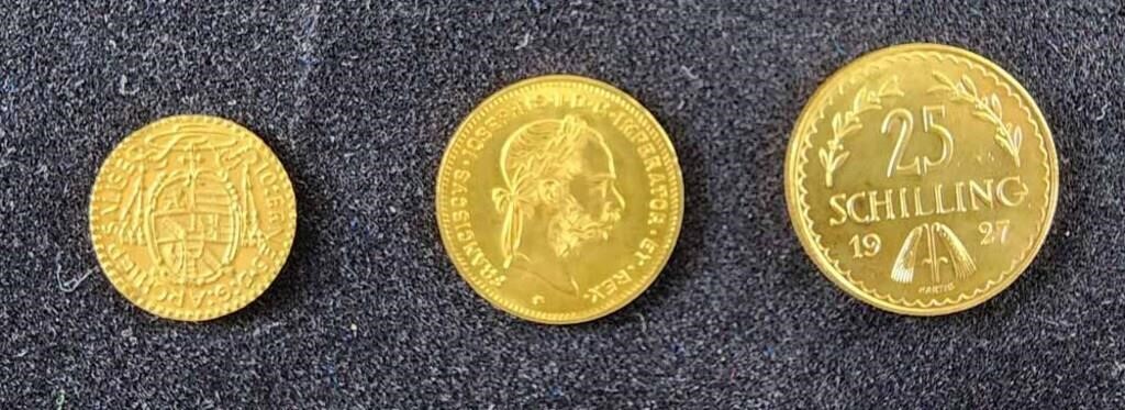 3 AUSTRIAN GOLD COINS
