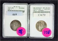 TWO 1917 SILVER STANDING LIBERTY QUARTERS