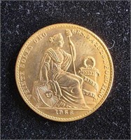 1966 PERU 20 SOLES GOLD COIN