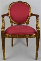 FINE CARVED & GILT FRENCH REGENCY STYLE  ARM CHAIR