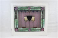 ANTIQUE STAINED GLASS WINDOW: