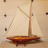 Large Wood Sail Ship Model